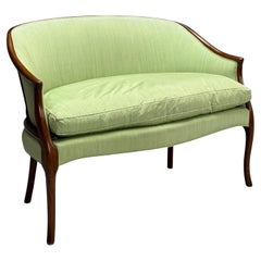 Georgian, Mahogany, Fabric, Settee, USA, 1990s