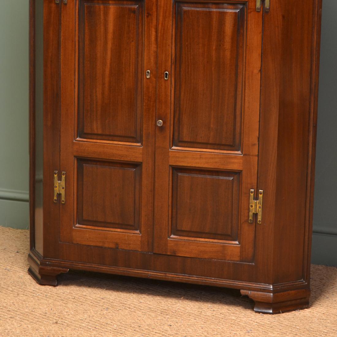 Georgian Mahogany Floor Standing Corner Cupboard For Sale 1