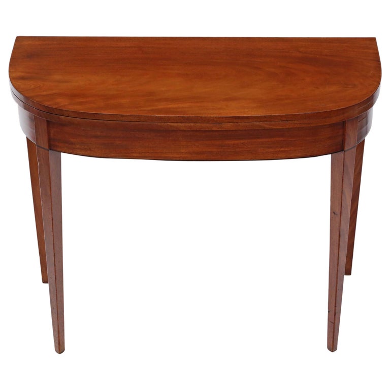 Tea Console Georgian Mahogany Folding Card Tea Console Table at 1stDibs