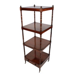 Georgian Mahogany Four-Tier Whatnot