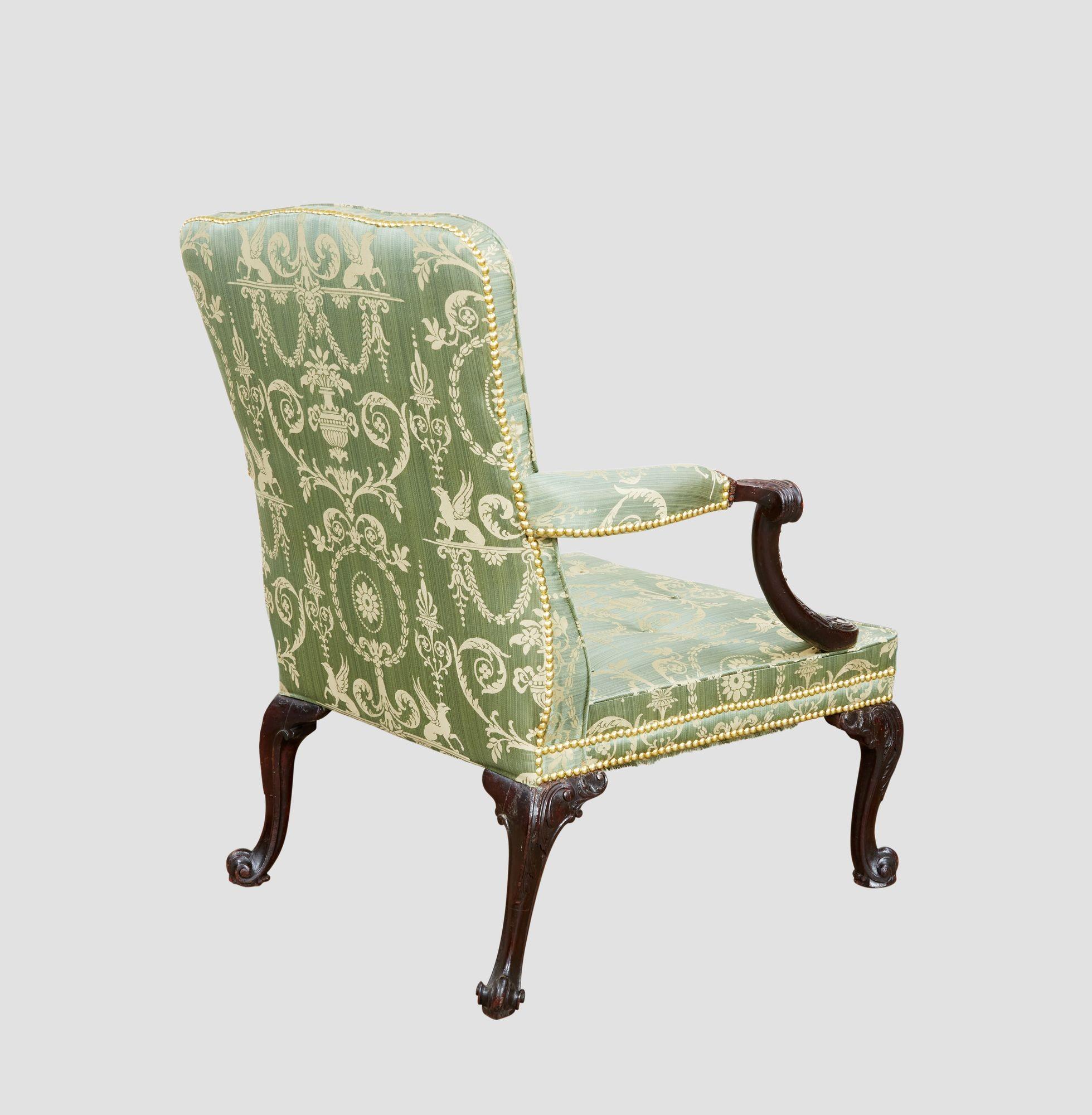Fauteuil géorgien Gainsborough ouvert en acajou attr. John Cobb en vente 6
