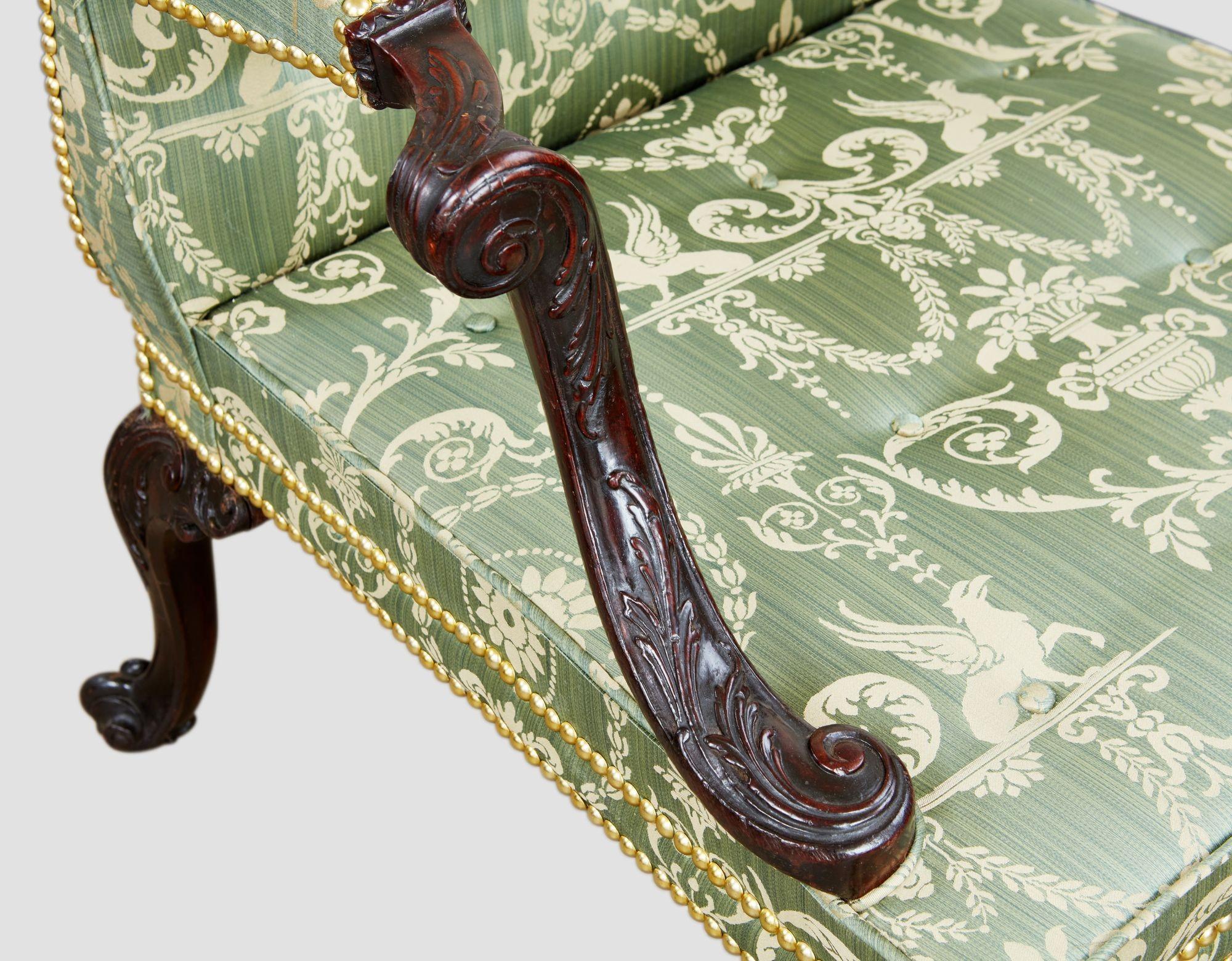 Fauteuil géorgien Gainsborough ouvert en acajou attr. John Cobb en vente 1