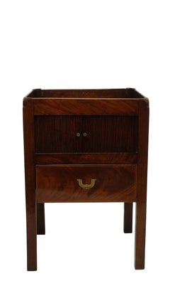 Georgian Mahogany Gentleman's Washstand, Side Table Cabinet, English, circa 1800