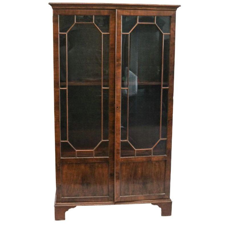 20th Century Georgian Mahogany Glass Door Bookcase