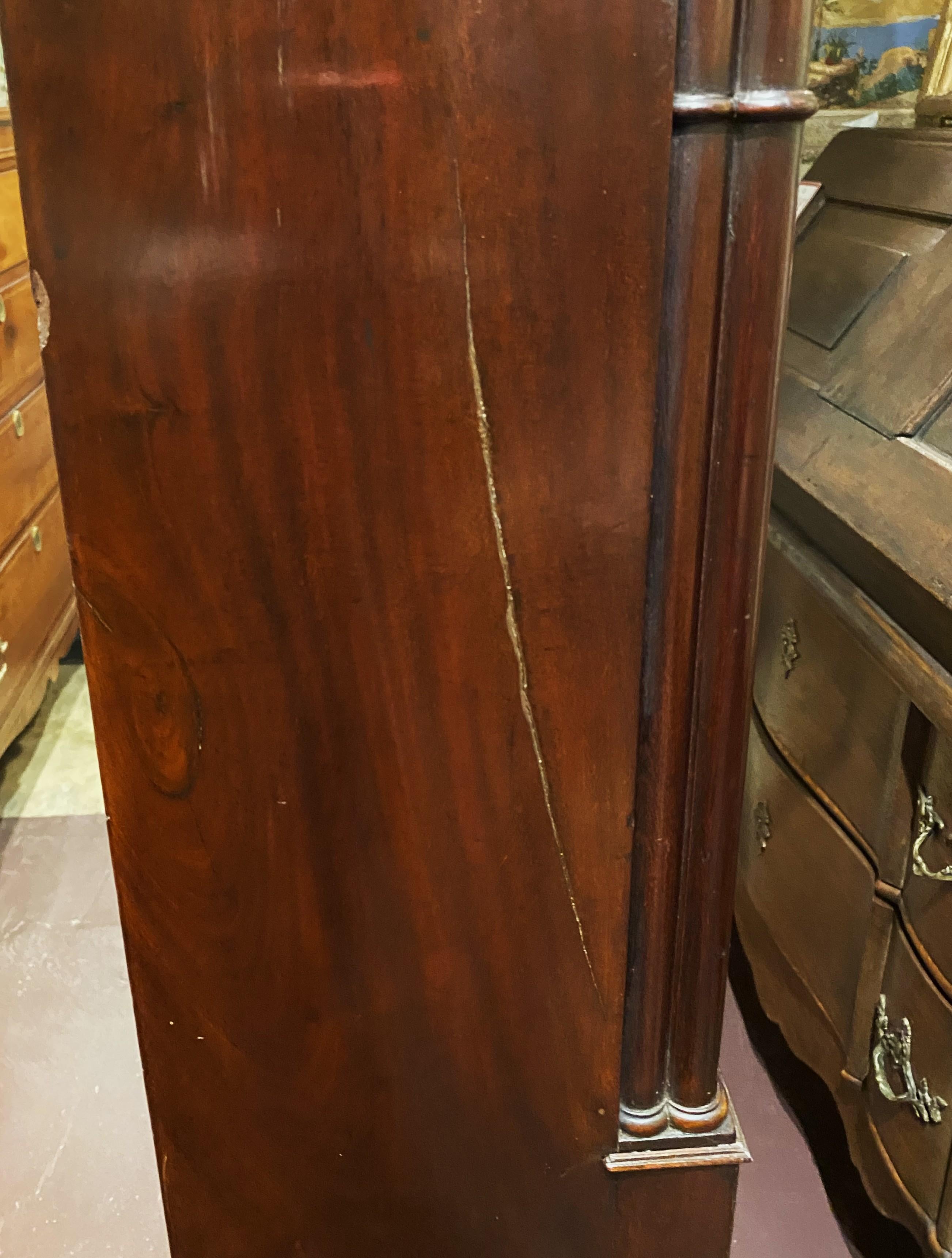 Georgian Mahogany Gothic Style Tall Case Clock with Moon Phase Dial For Sale 12
