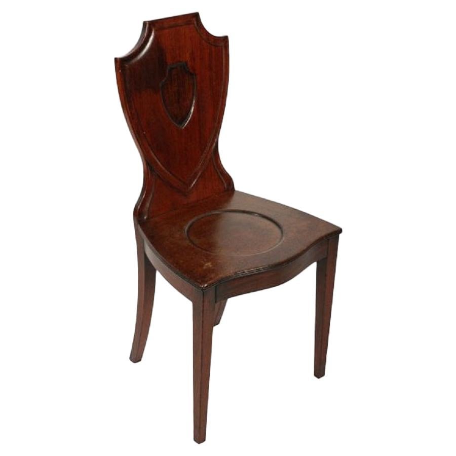 Georgian Mahogany Hall Chair, 18th Century For Sale