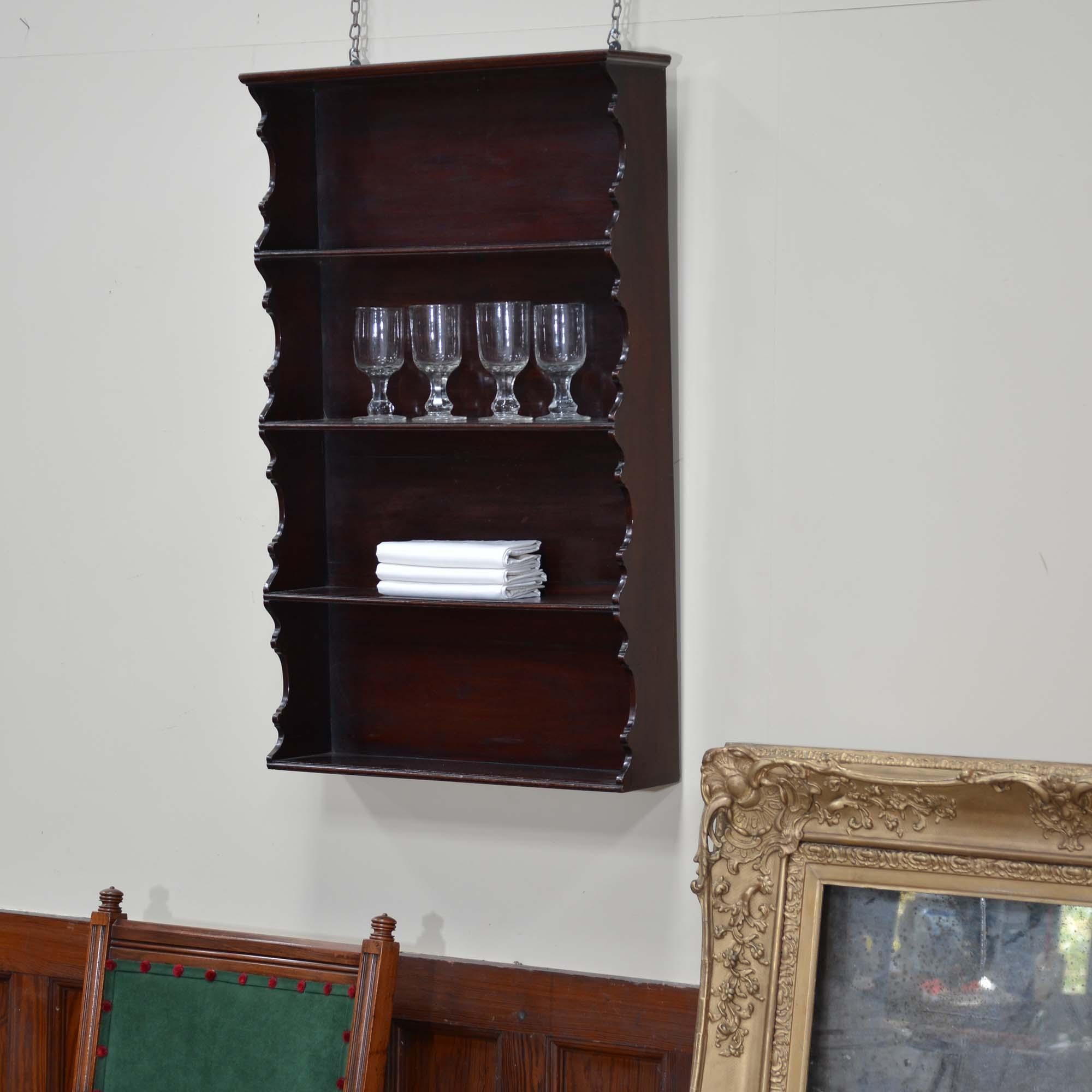 Georgian mahogany hanging shelves For Sale 3