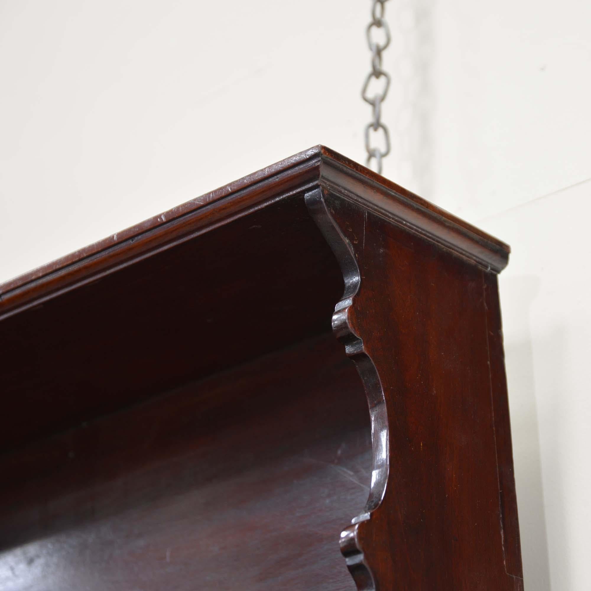 Georgian mahogany hanging shelves For Sale 1