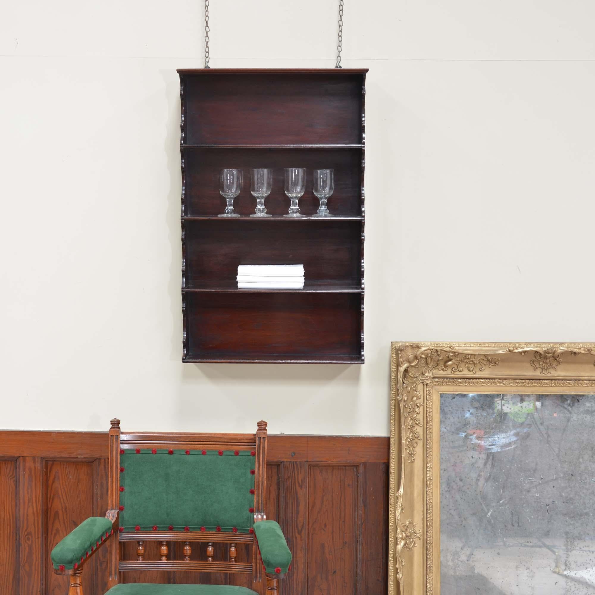 Georgian mahogany hanging shelves For Sale 2