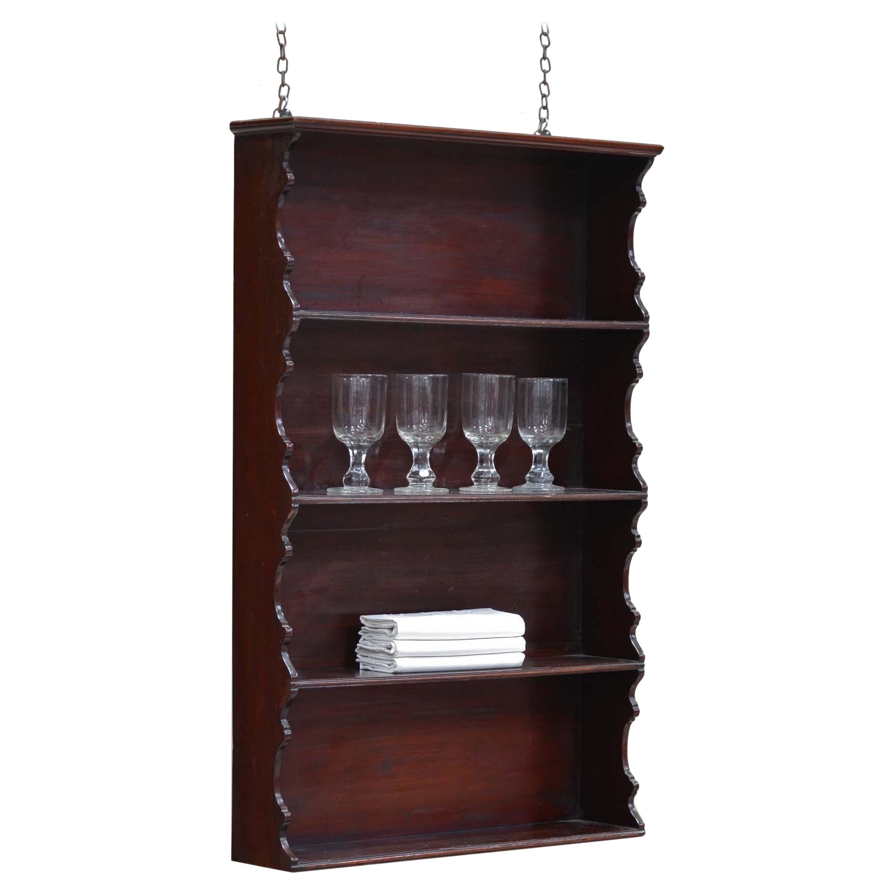 Georgian mahogany hanging shelves