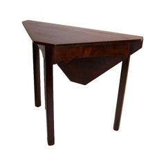 Antique Unusual Georgian Mahogany Handkerchief Style Drop Leaf Table