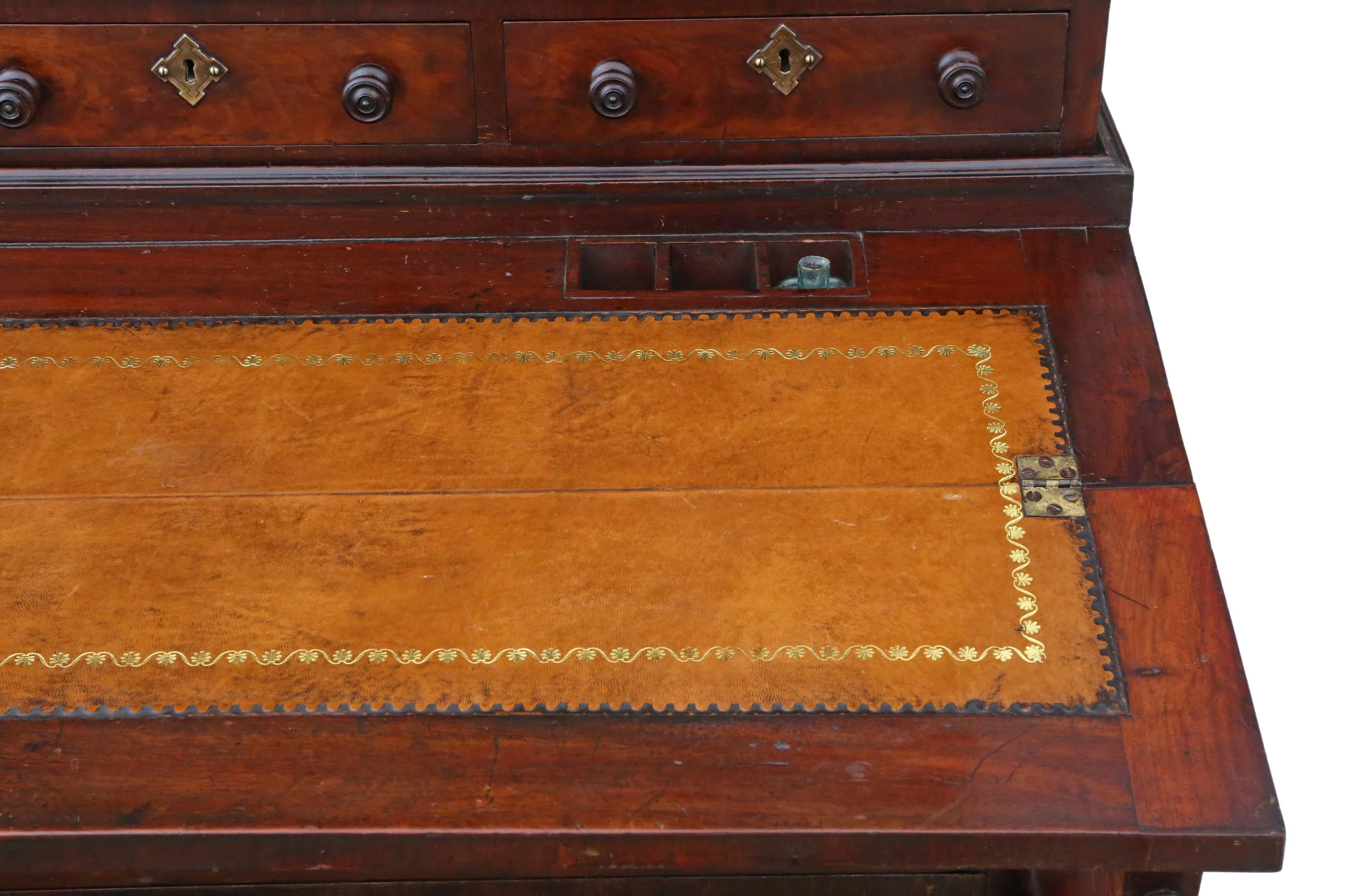 Early 19th Century Georgian C1800 mahogany estate housekeeper's cupboard secretaire bookcase