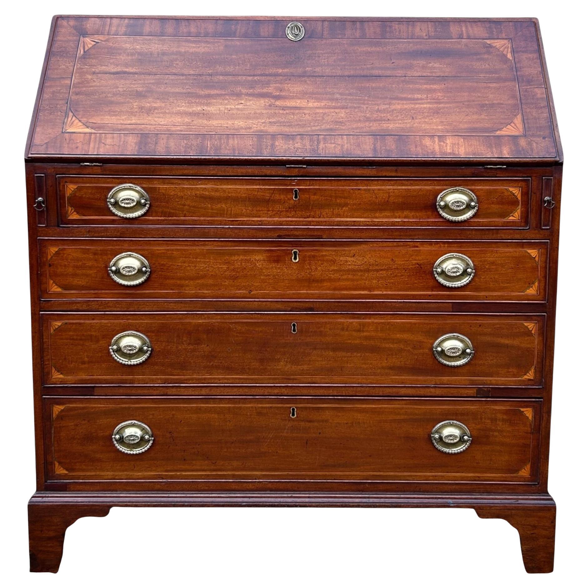 Georgian Mahogany Inlaid Bureau
