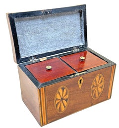 Georgian Mahogany & Inlaid Tea Caddy