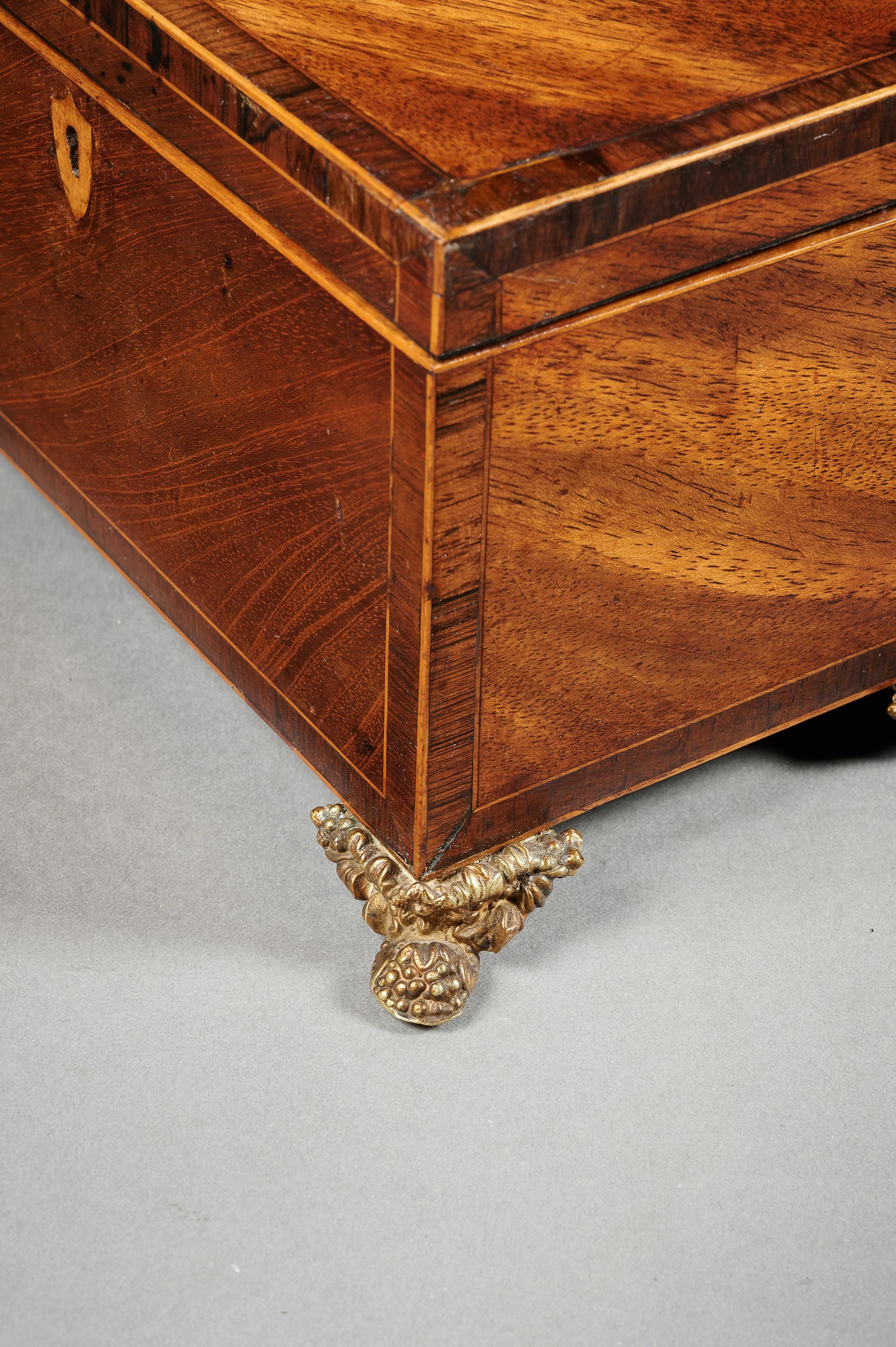 Georgian Mahogany Inlaid Tea Caddy 2