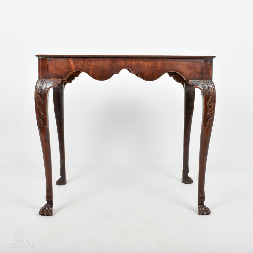 Carved Georgian Mahogany Irish Silver Table, circa 1770