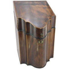 Antique Georgian Mahogany Knife Box, Converted to Stationery Case, circa 1780