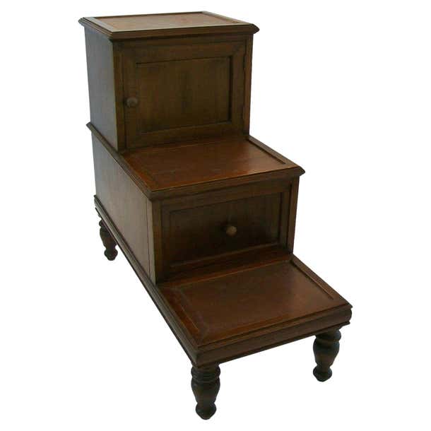 Georgian Mahogany and Leather Library Steps, United Kingdom, Early 19th ...