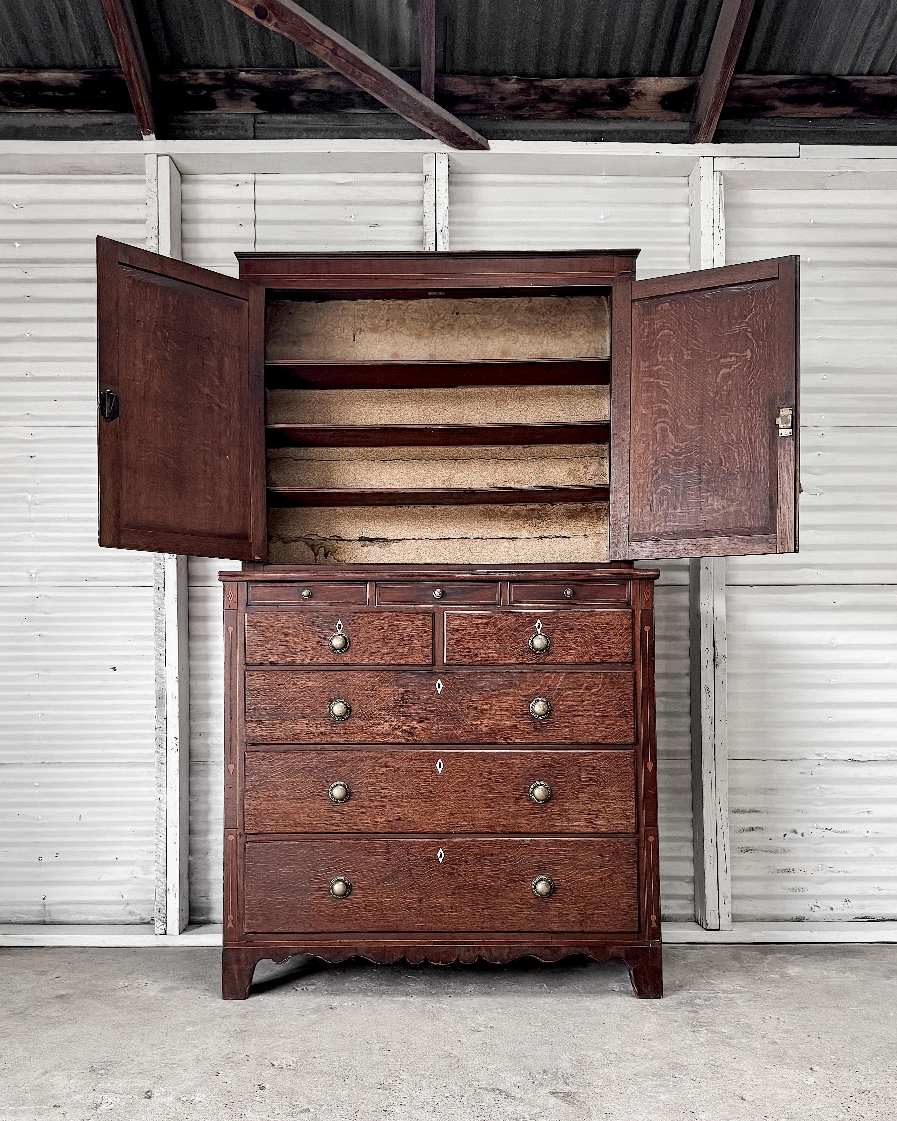 Georgian Mahogany Linen Press 6