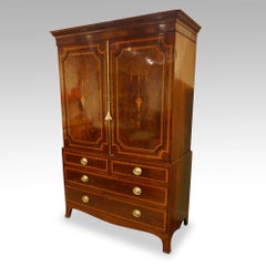 Georgian Mahogany Linen Press