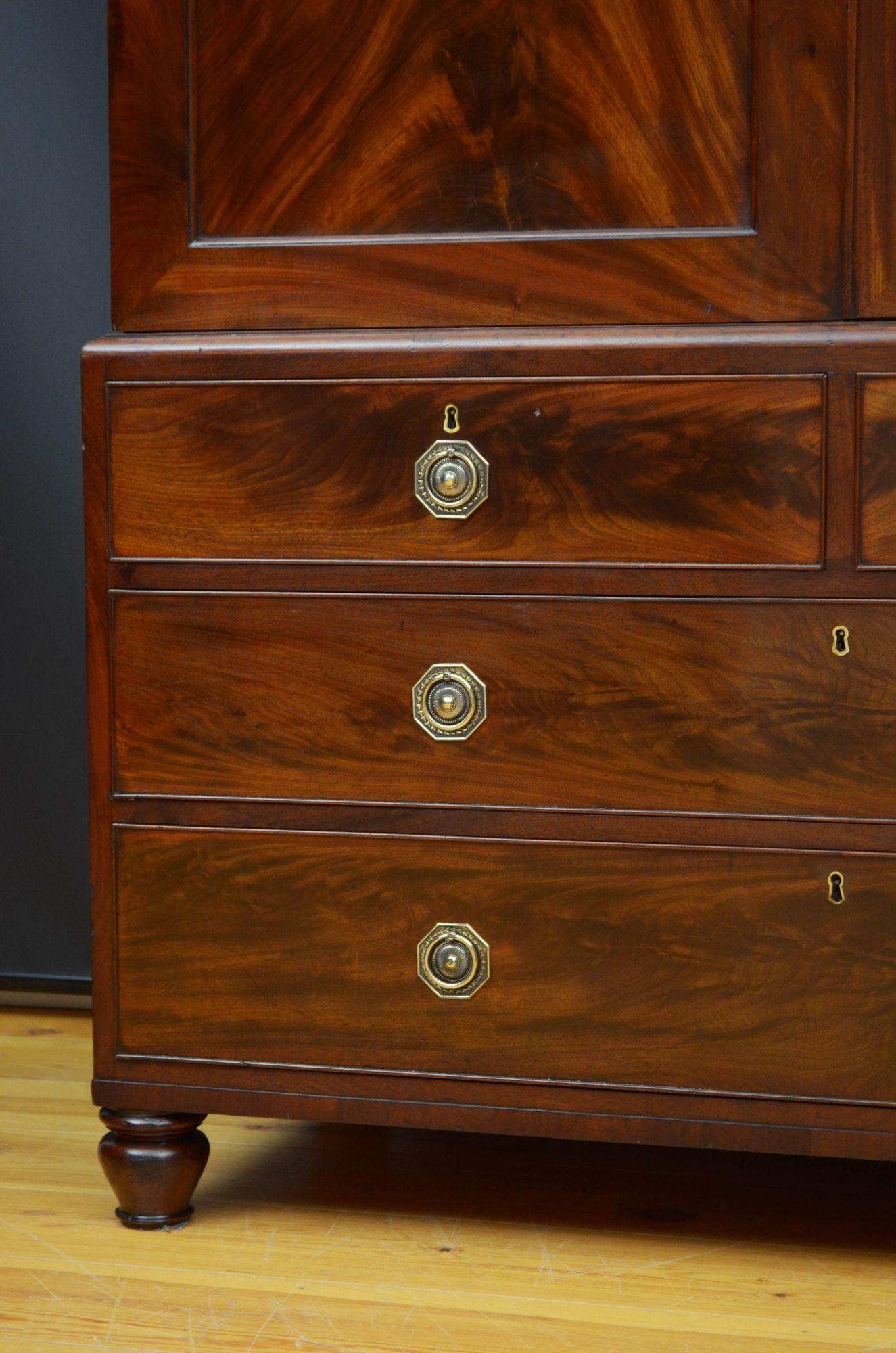 Mahogany Linen Press For Sale at 1stDibs