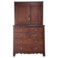 Georgian Mahogany Linen Press