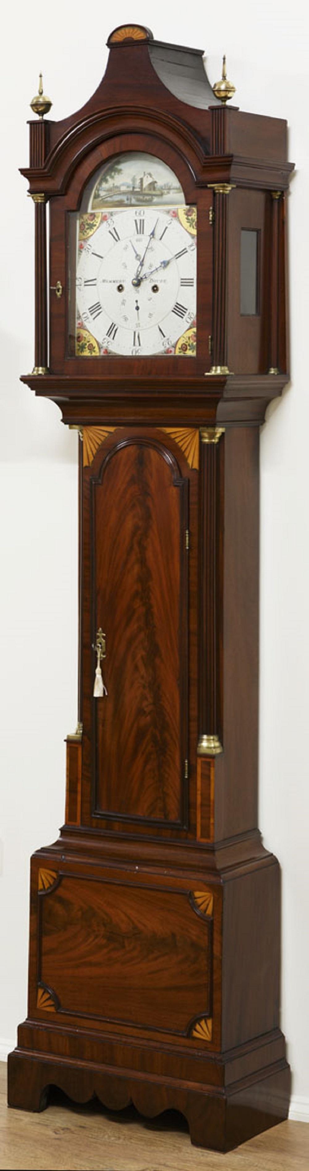 English Georgian Mahogany Longcase Clock by Mummery, Dover For Sale