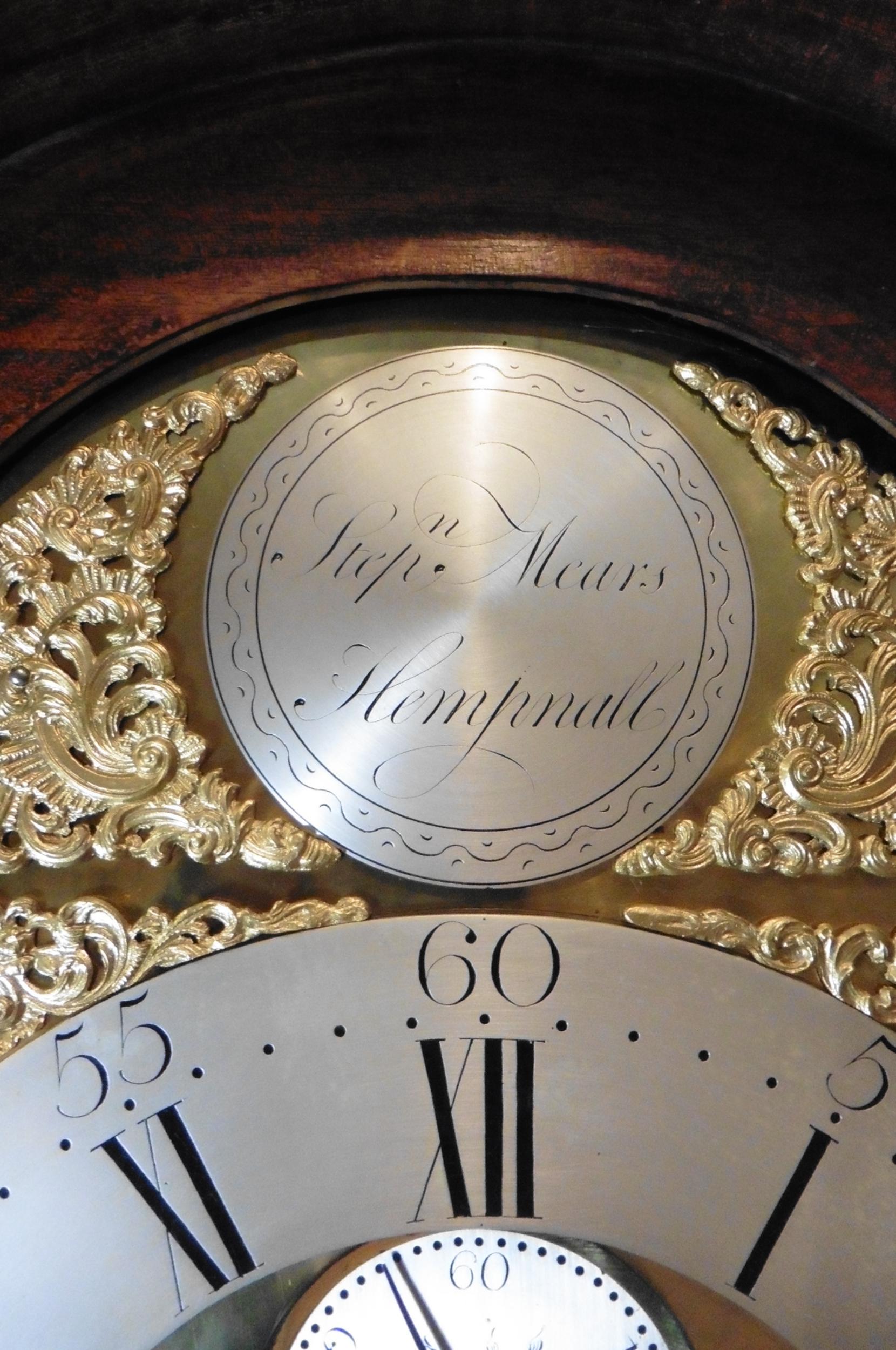 Georgian Mahogany Longcase Clock by Stephen Mears, Hempnall For Sale 1