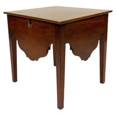 Antique Georgian Mahogany Low End Table with Lift Top