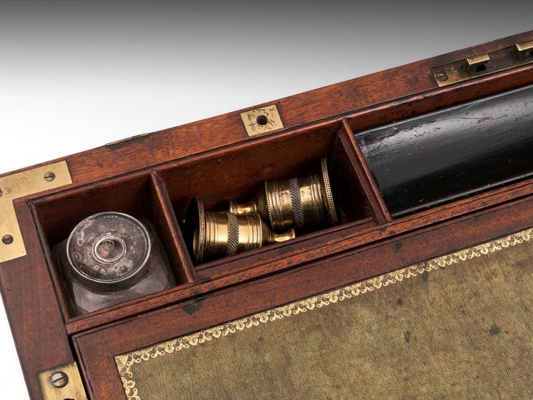 Mahogany Military Captains Campaign Writing Box Early 19th