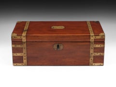 Georgian Mahogany Military Captains Campaign Writing Box Early 19th Century