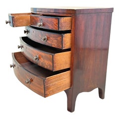 Georgian Mahogany Miniature Bowfront Chest Of Drawers