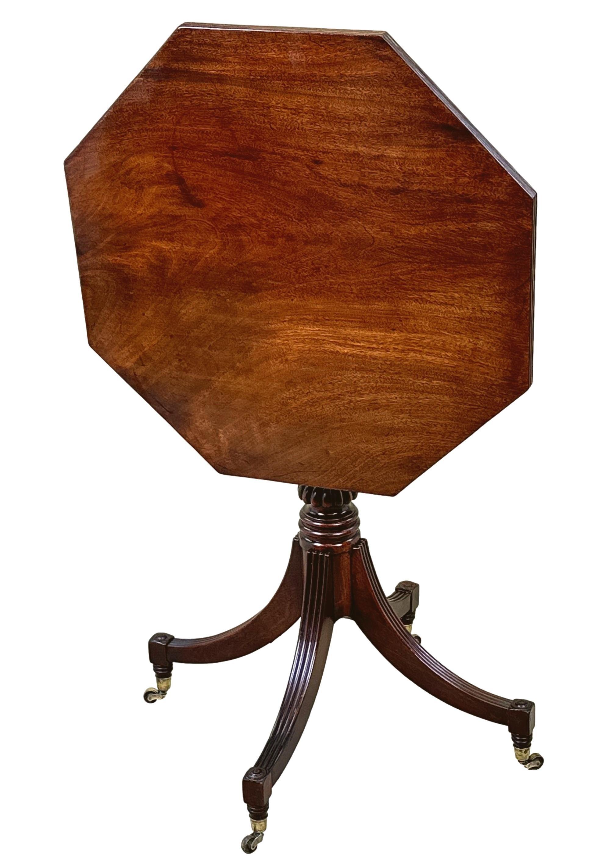 English Georgian Mahogany Octagonal Lamp Table