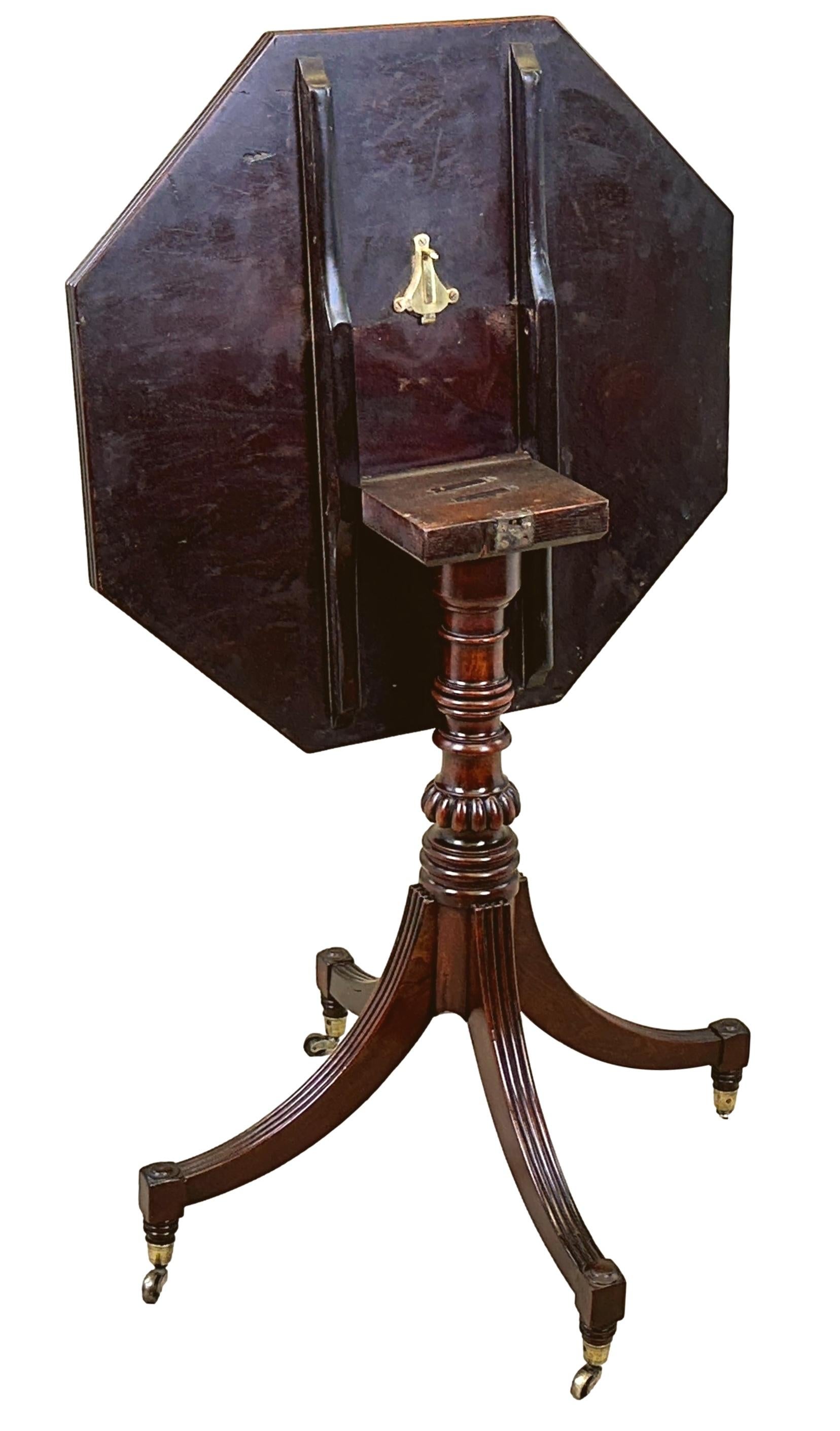 18th Century Georgian Mahogany Octagonal Lamp Table