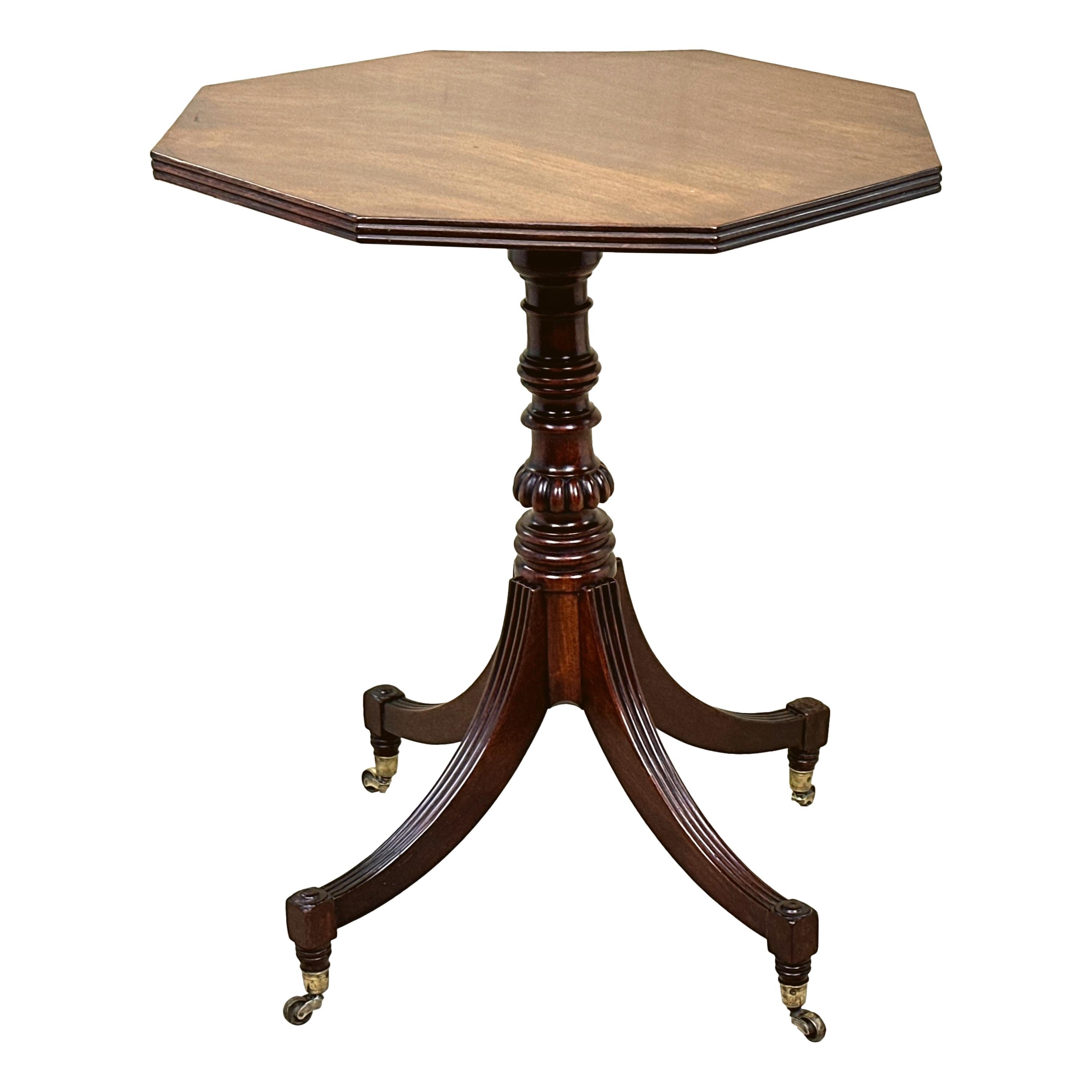 Georgian Mahogany Octagonal Lamp Table 1