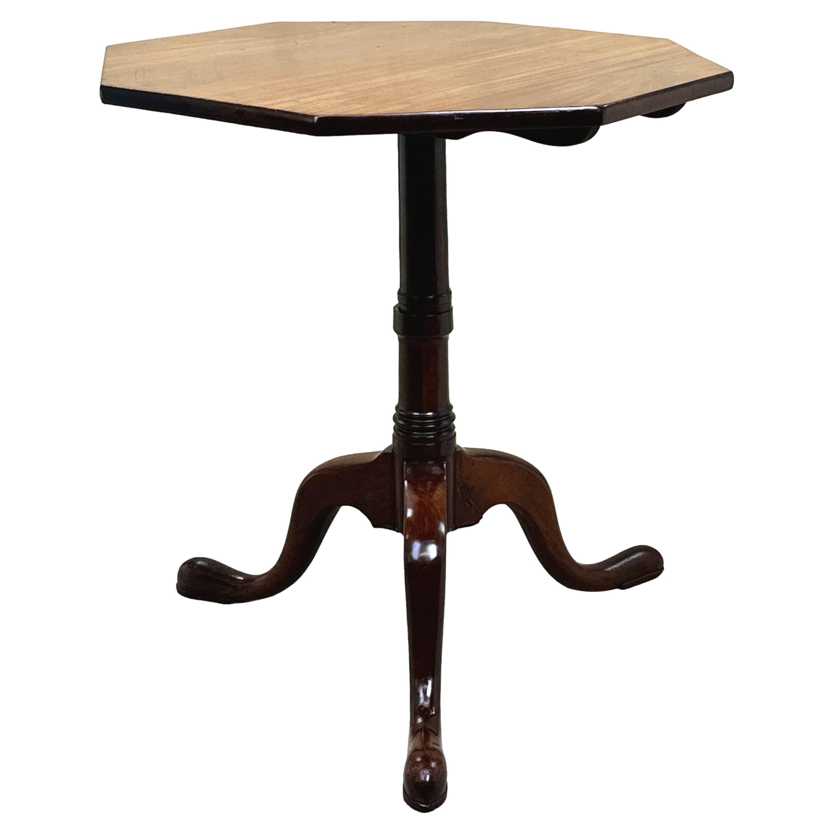 Georgian Mahogany Octagonal Wine Table