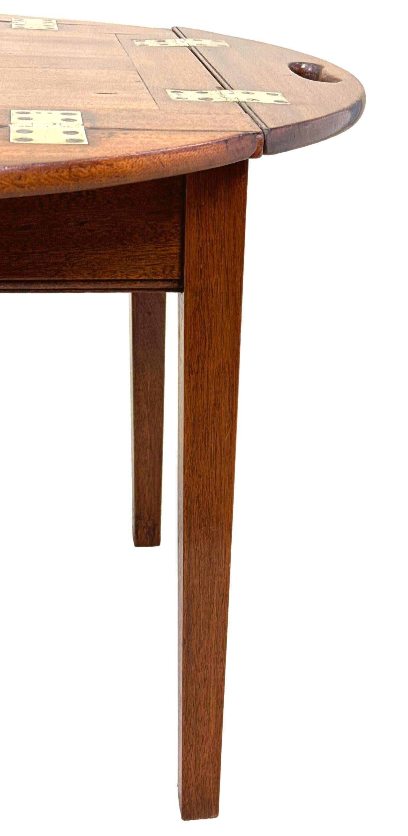 Georgian Mahogany Oval Butlers Tray On Stand For Sale 1