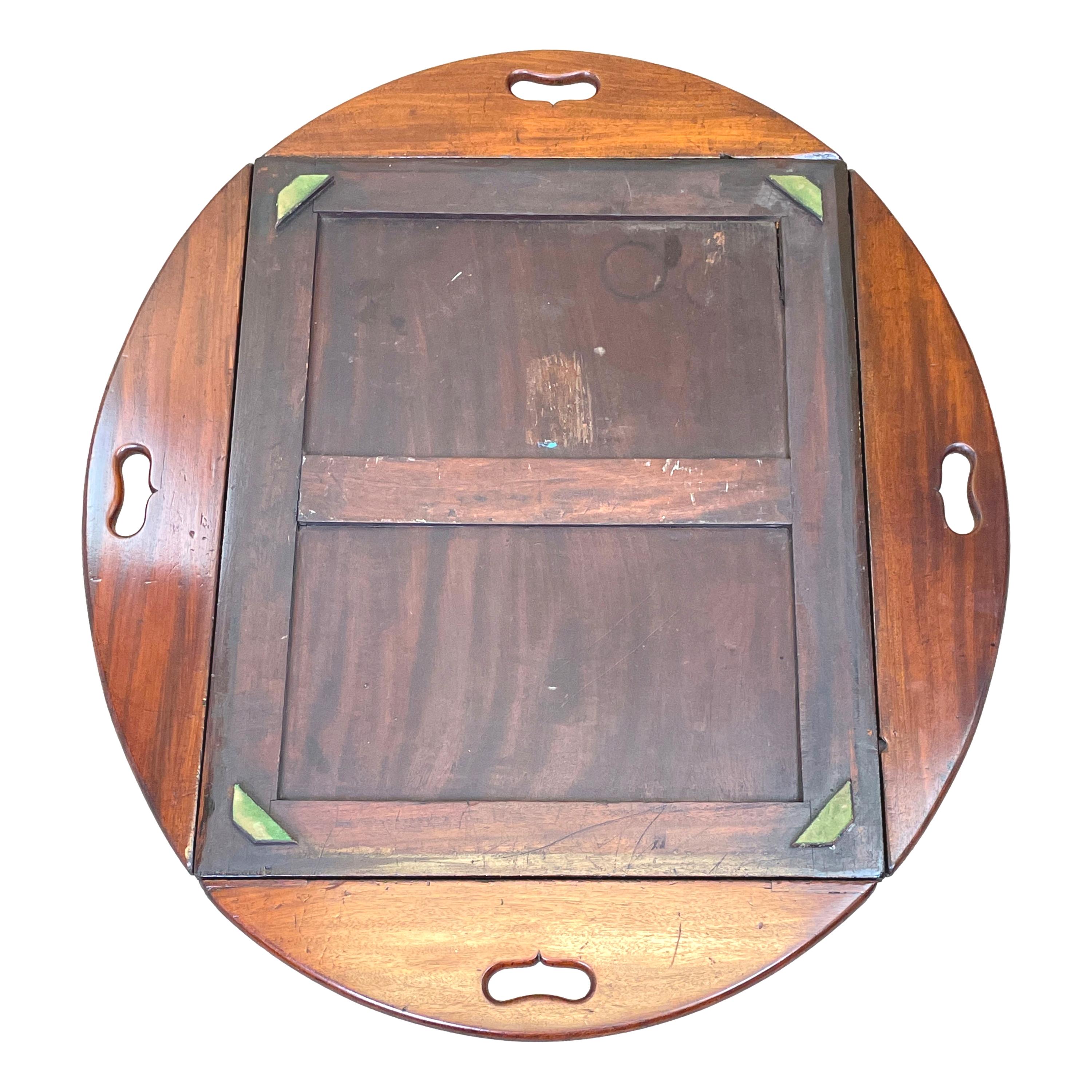 Georgian Mahogany Oval Butlers Tray on Stand 3