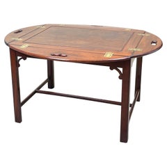 Georgian Mahogany Oval Butlers Tray on Stand