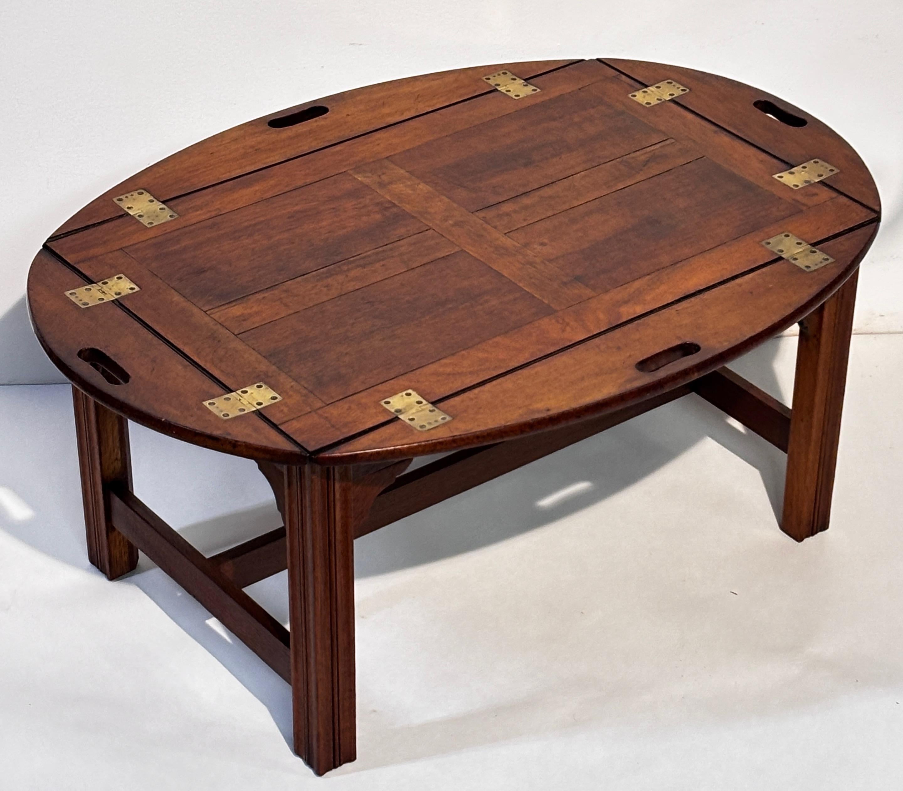 Bandeja oval georgiana de caoba sobre soporte, principios del siglo XIX en Bueno estado para la venta en San Francisco, CA