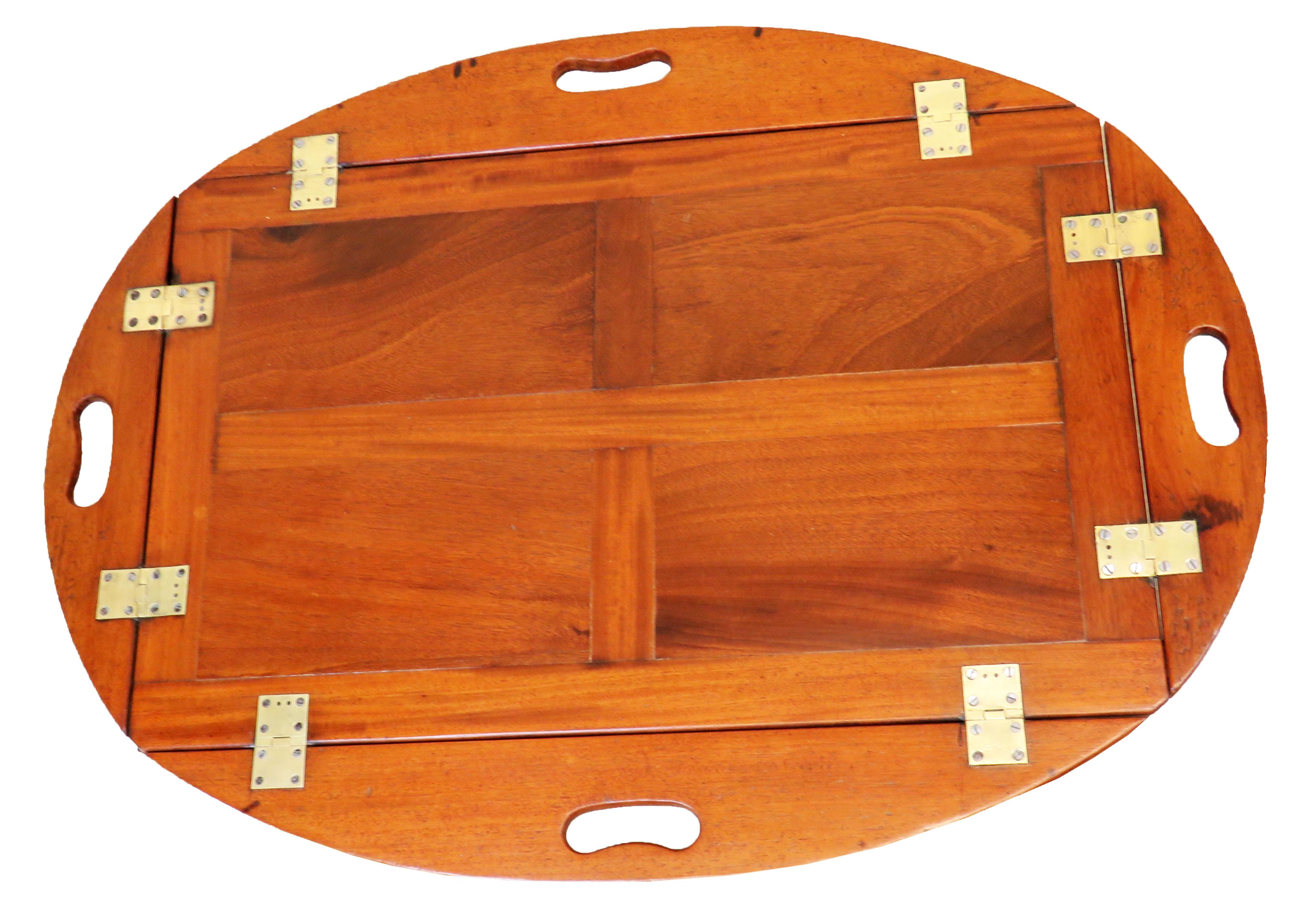 19th Century Georgian Mahogany Oval Tray on Stand