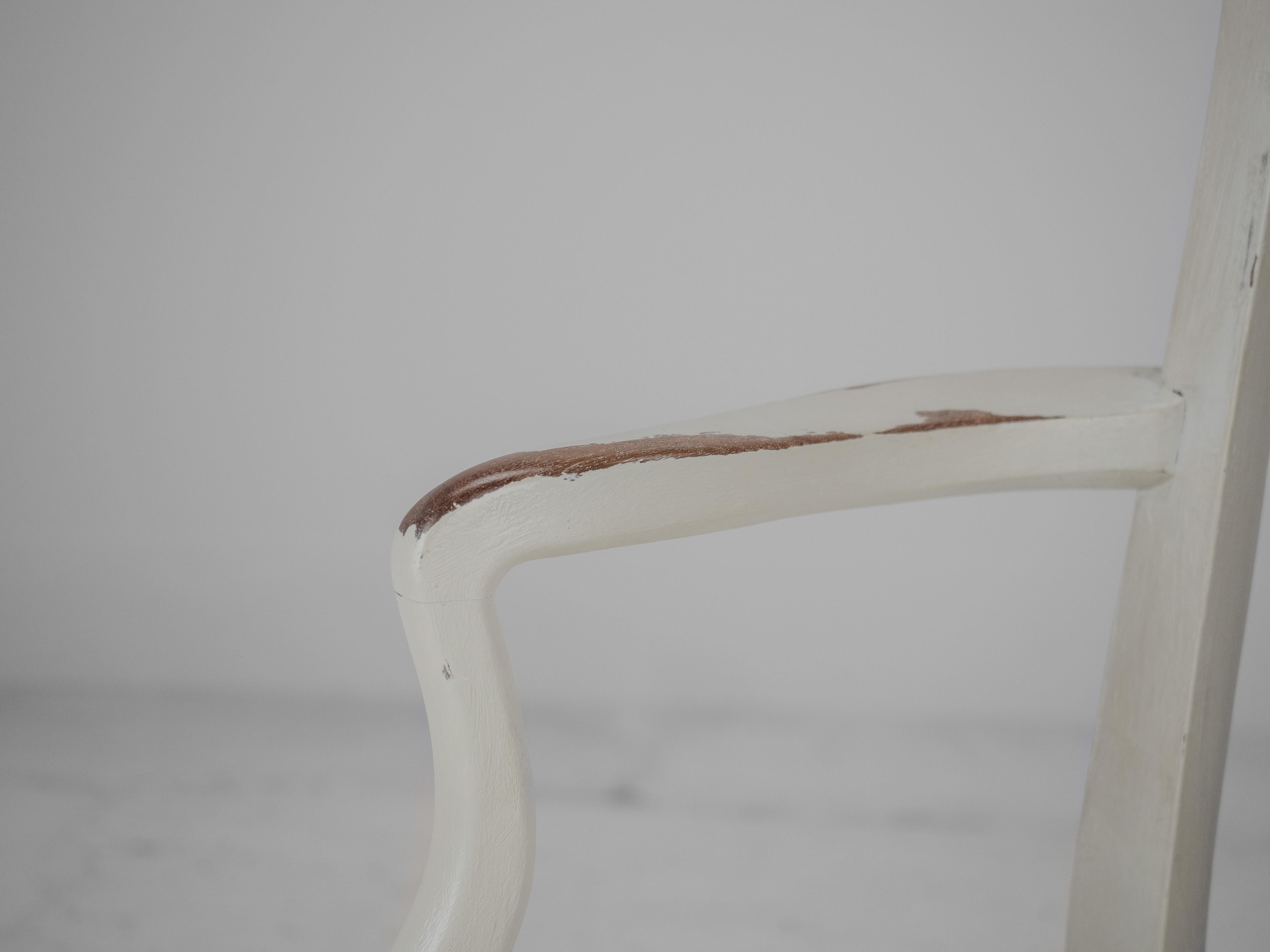 Georgian Painted Mahogany Elbow Chair Carver (Chippendale Dining Desk Armchair) For Sale 9
