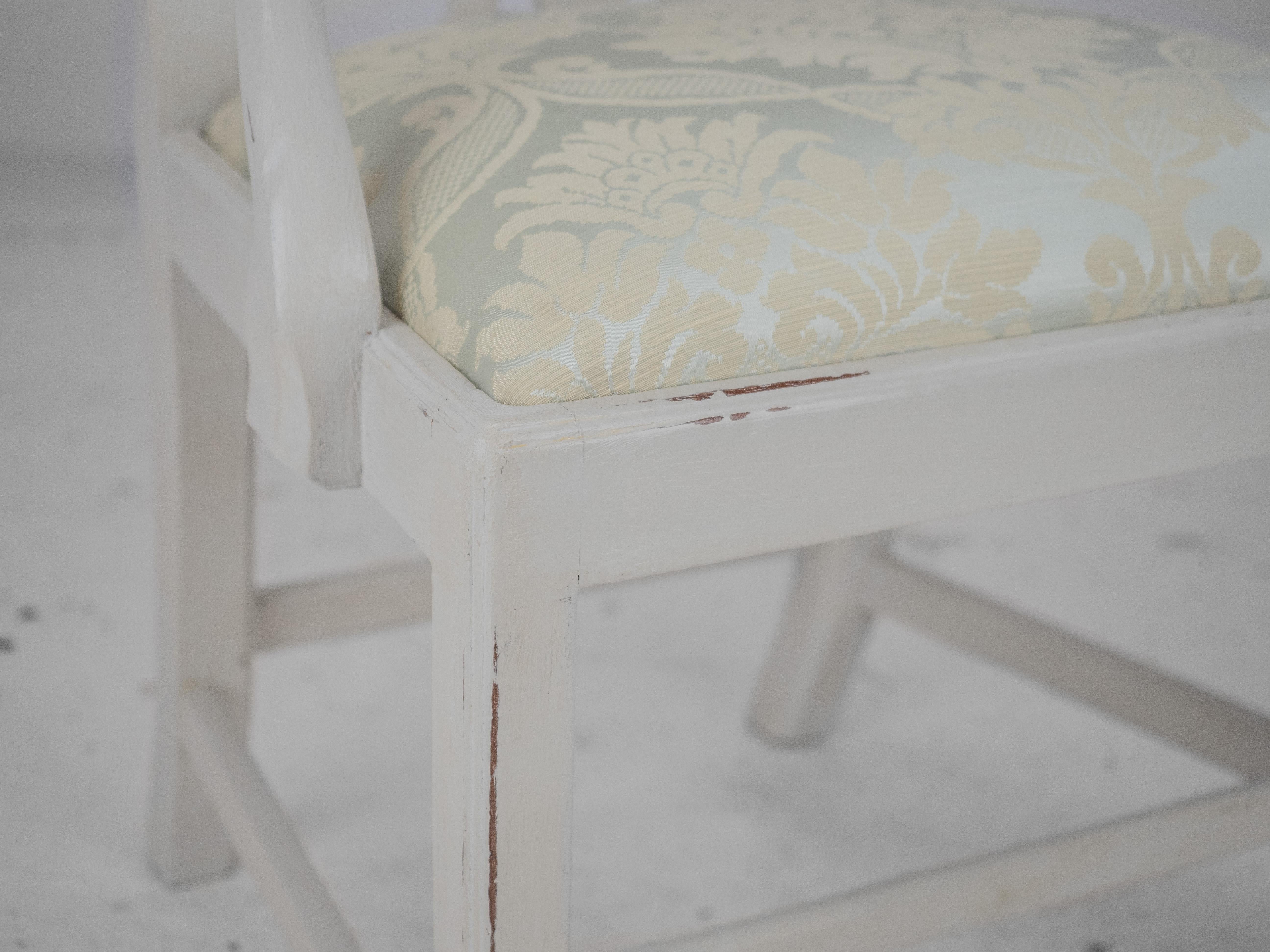 Georgian Painted Mahogany Elbow Chair Carver (Chippendale Dining Desk Armchair) For Sale 12