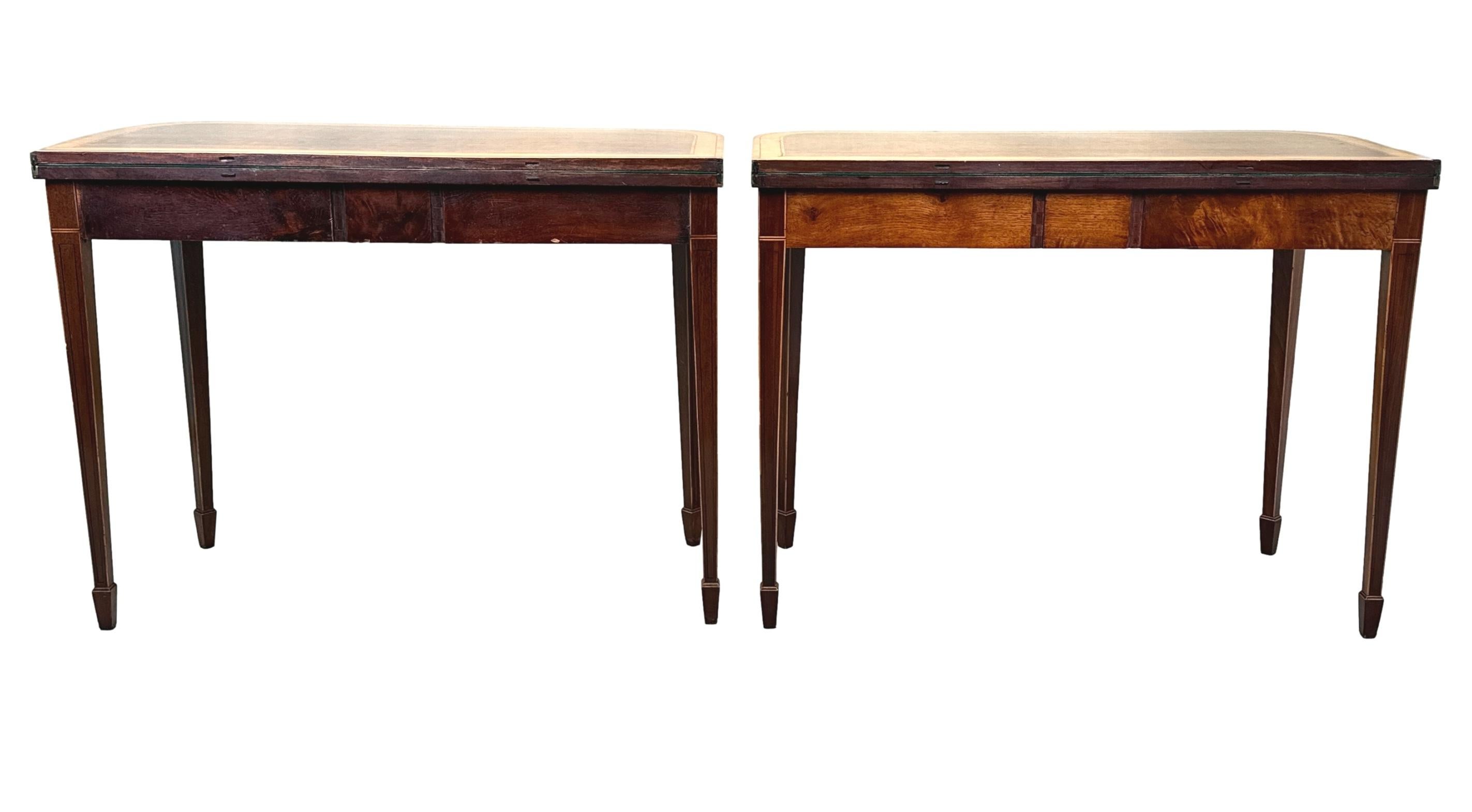 Georgian Mahogany Pair Of Card Tables For Sale 6
