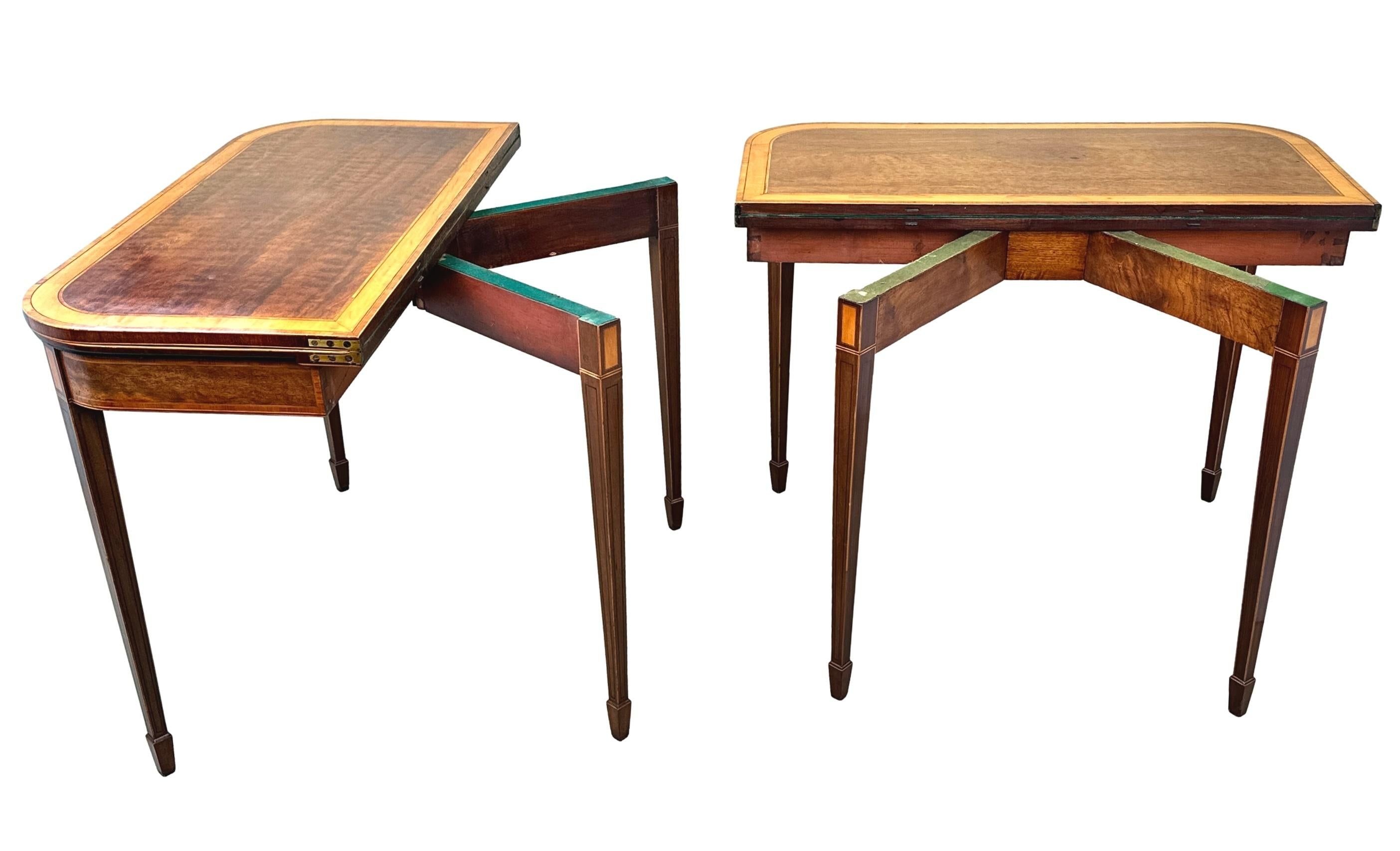Georgian Mahogany Pair Of Card Tables For Sale 7