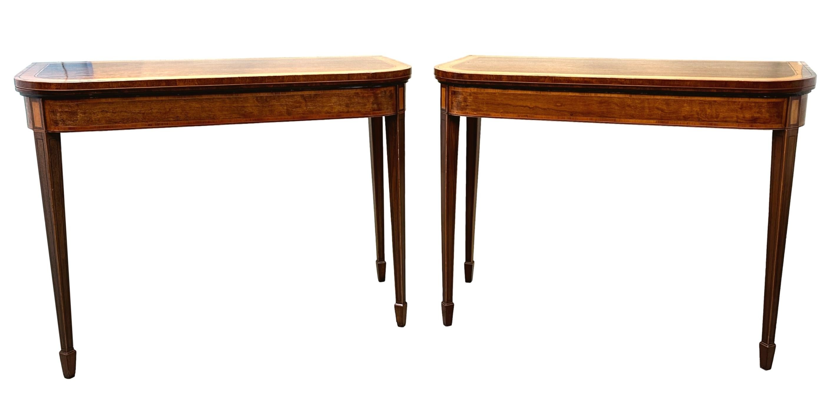Georgian Mahogany Pair Of Card Tables For Sale 8
