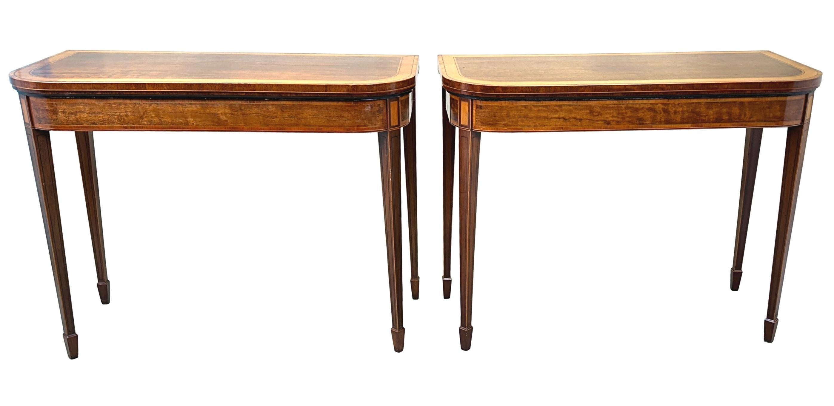 Georgian Mahogany Pair Of Card Tables For Sale 10