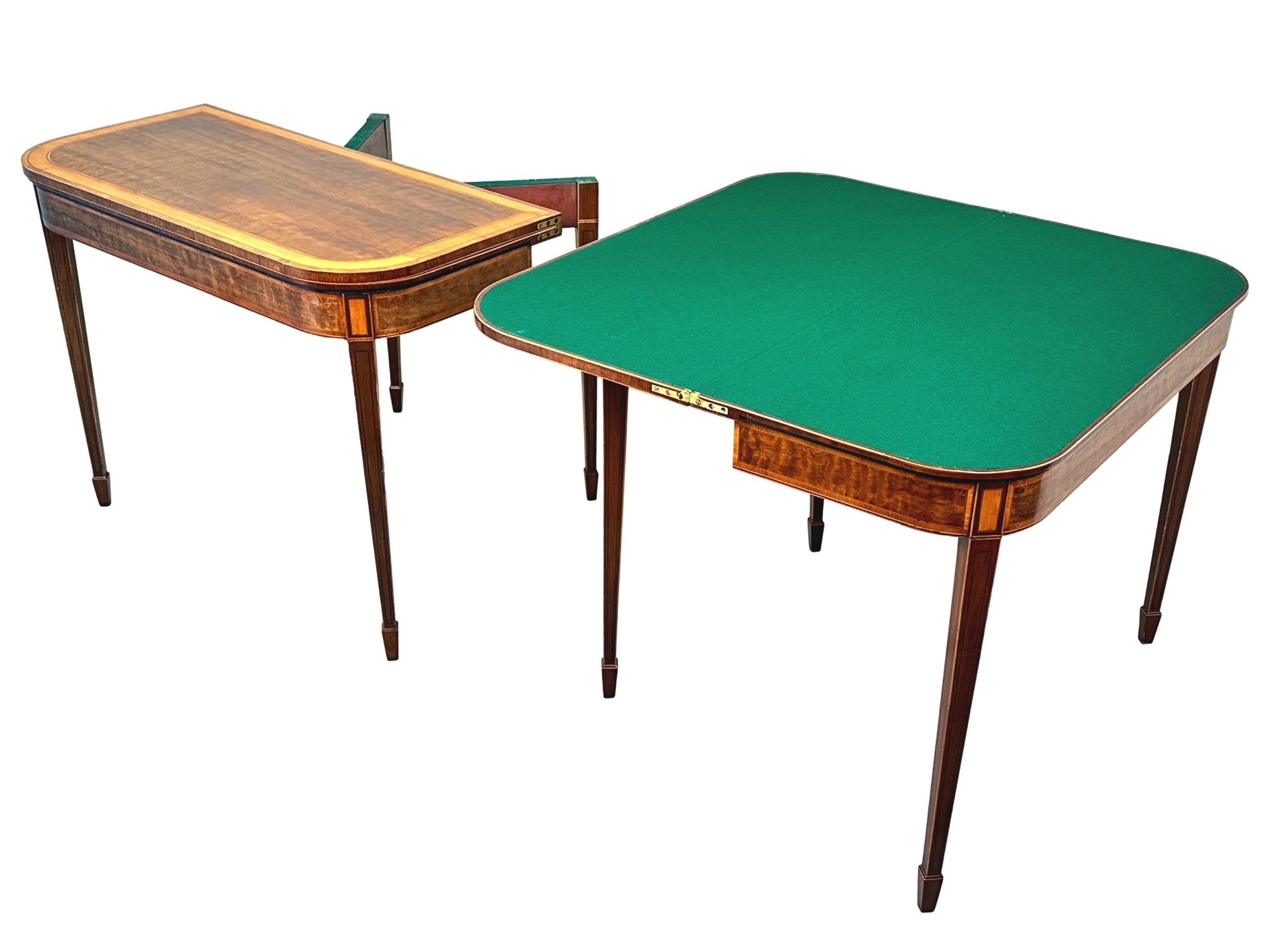 English Georgian Mahogany Pair Of Card Tables For Sale