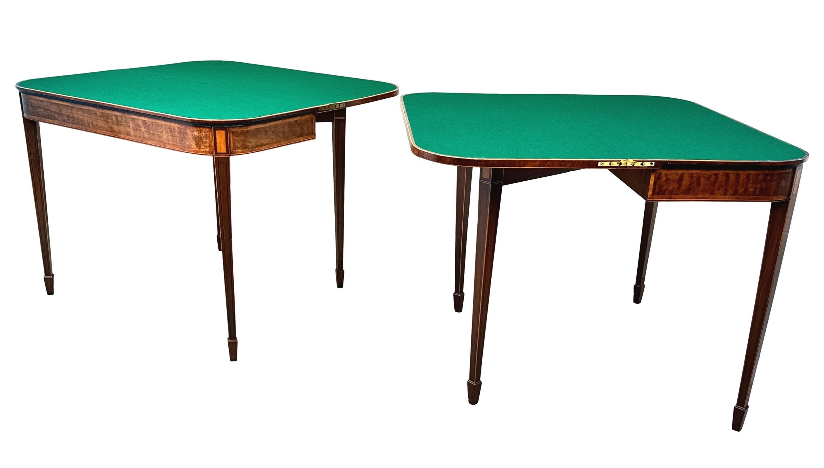 18th Century Georgian Mahogany Pair Of Card Tables For Sale