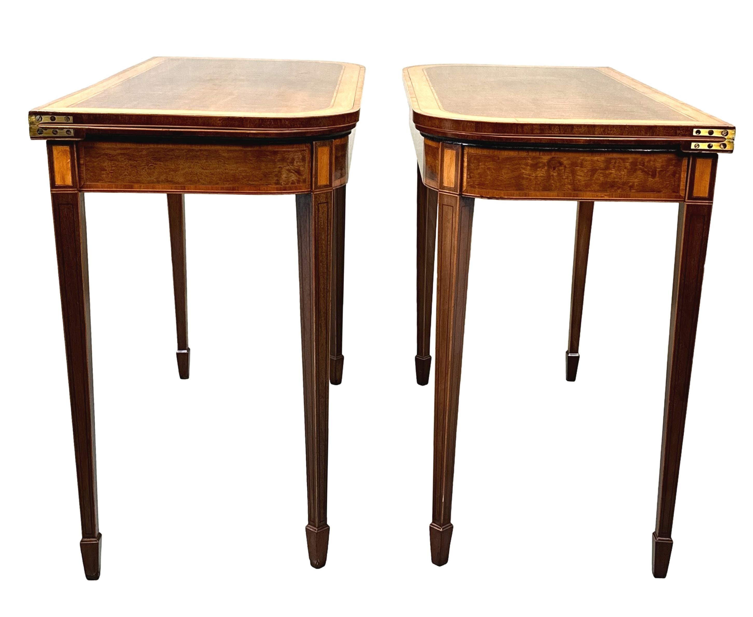 Georgian Mahogany Pair Of Card Tables For Sale 2